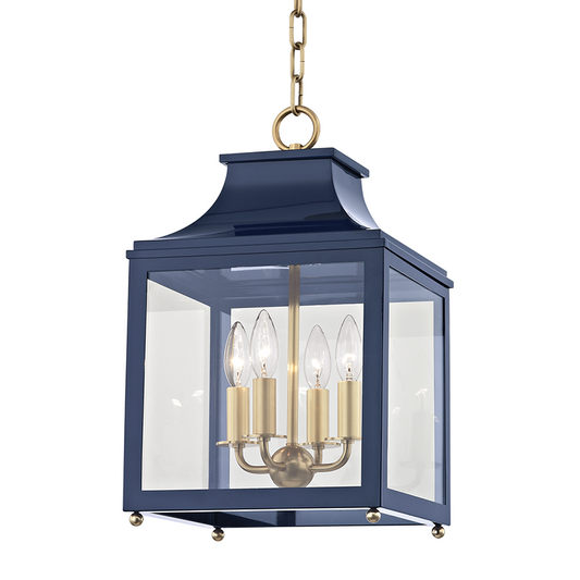 Mitzi by Hudson Valley Lighting Leigh Small Pendant Aged Brass, Navy