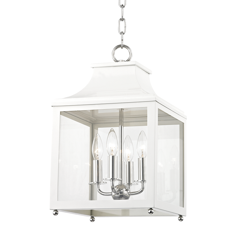 Mitzi by Hudson Valley Lighting Leigh Small Pendant Polished Nickel, White