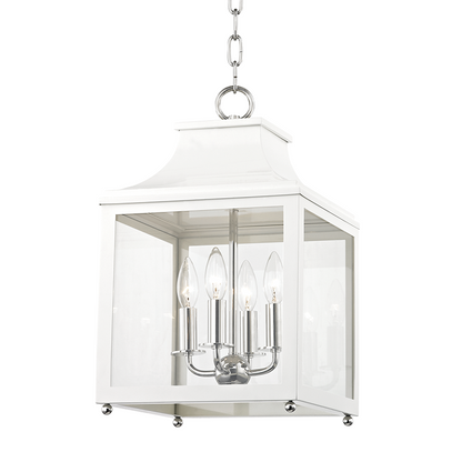 Mitzi by Hudson Valley Lighting Leigh Small Pendant Polished Nickel, White