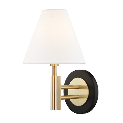 Mitzi by Hudson Valley Lighting Robbie Wall Sconce Aged Brass, Black