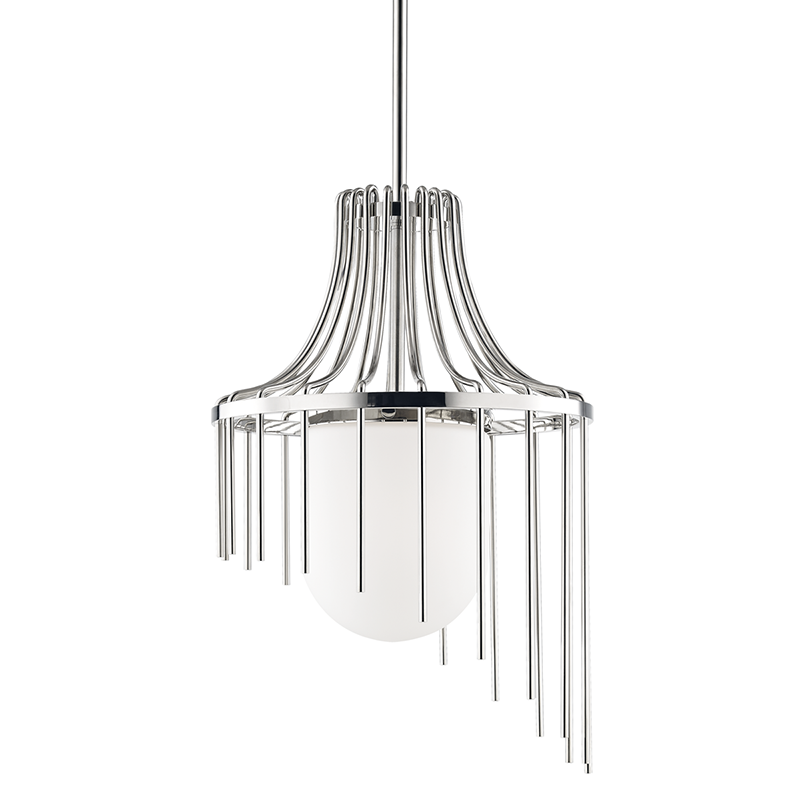 Mitzi by Hudson Valley Lighting Kylie Large Pendant Nickel, Polished Nickel