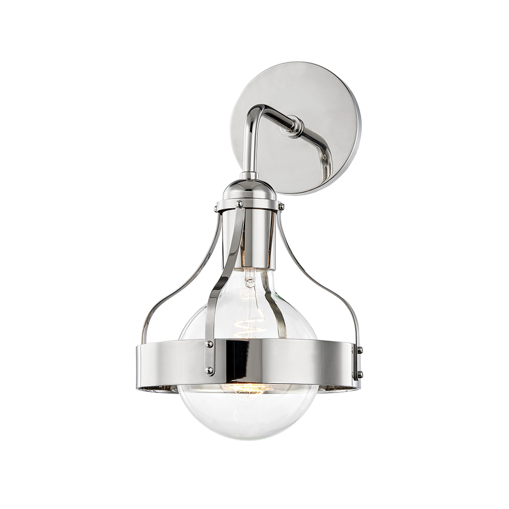 Mitzi by Hudson Valley Lighting Violet Wall Sconce Nickel, Polished Nickel