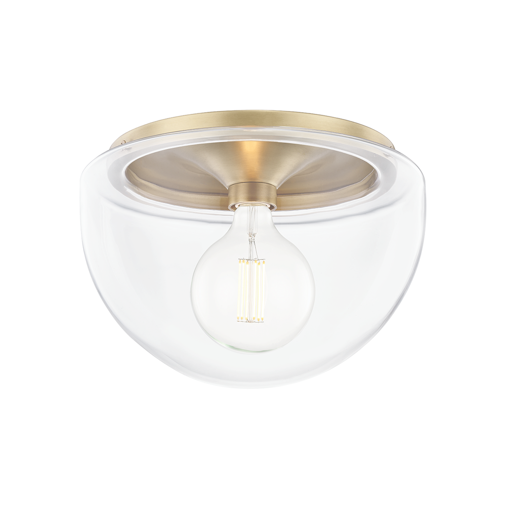 Mitzi by Hudson Valley Lighting Grace Flush Mount Aged Brass
