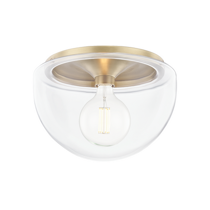 Mitzi by Hudson Valley Lighting Grace Flush Mount Aged Brass