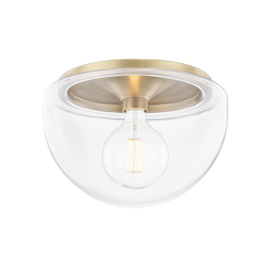 Mitzi by Hudson Valley Lighting Grace Flush Mount Aged Brass