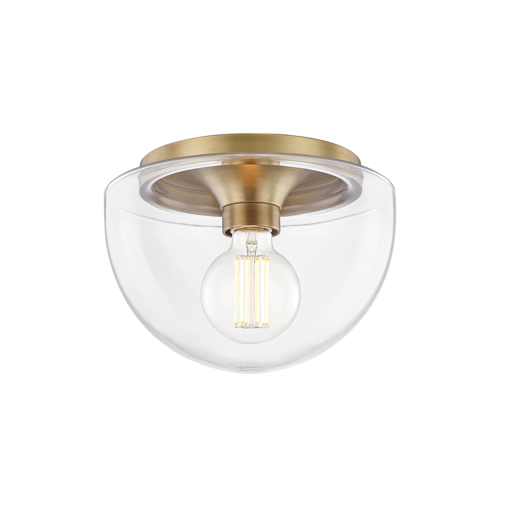 Mitzi by Hudson Valley Lighting Grace Flush Mount Aged Brass