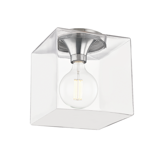 Mitzi by Hudson Valley Lighting Grace Flush Mount Nickel, Polished Nickel