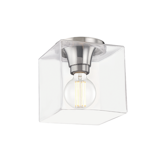 Mitzi by Hudson Valley Lighting Grace Flush Mount Nickel, Polished Nickel