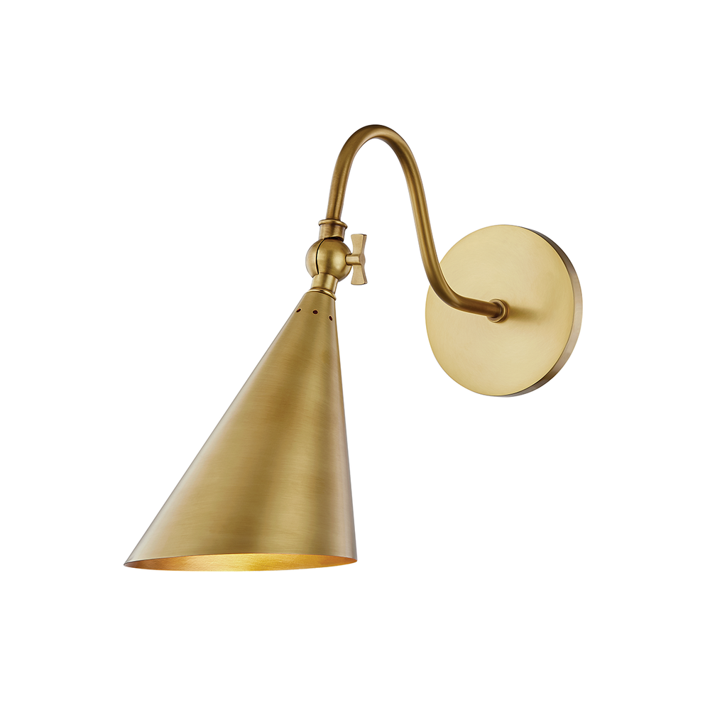 Mitzi by Hudson Valley Lighting Lupe Wall Sconce Aged Brass