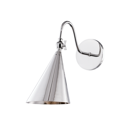 Mitzi by Hudson Valley Lighting Lupe Wall Sconce Nickel, Polished Nickel