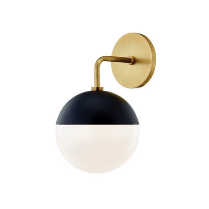 Mitzi by Hudson Valley Lighting Renee Wall Sconce Aged Brass, Black