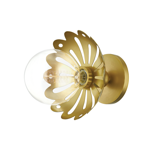 Mitzi by Hudson Valley Lighting Alyssa Wall Sconce Brass, Antique Brass, Aged Brass