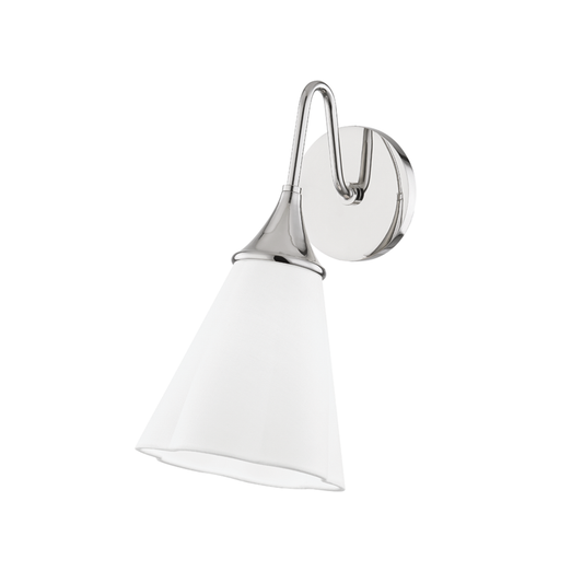 Mitzi by Hudson Valley Lighting Mara Wall Sconce Nickel, Polished Nickel