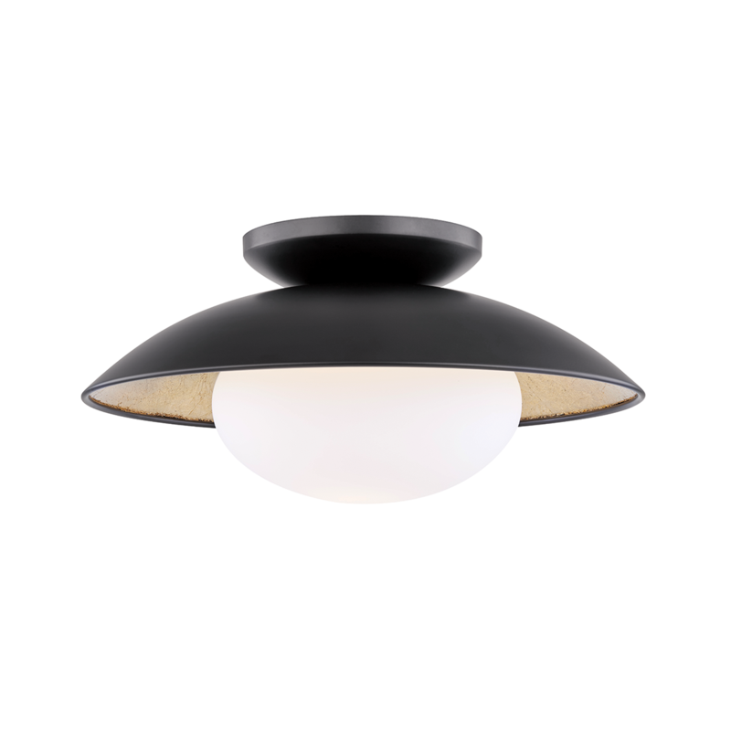 Mitzi by Hudson Valley Lighting Cadence Semi-Flush Mount Black Lustro, Gold Leaf