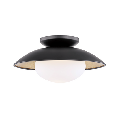 Mitzi by Hudson Valley Lighting Cadence Semi-Flush Mount Black Lustro, Gold Leaf