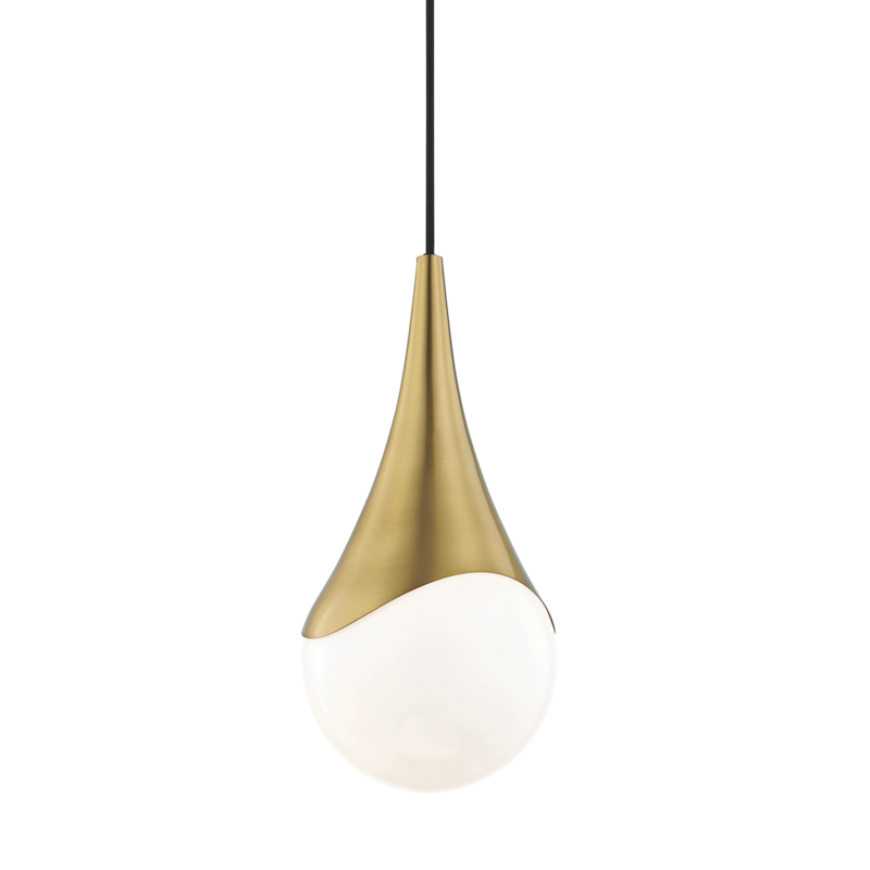 Mitzi by Hudson Valley Lighting Ariana Small Pendant Brass, Antique Brass, Aged Brass