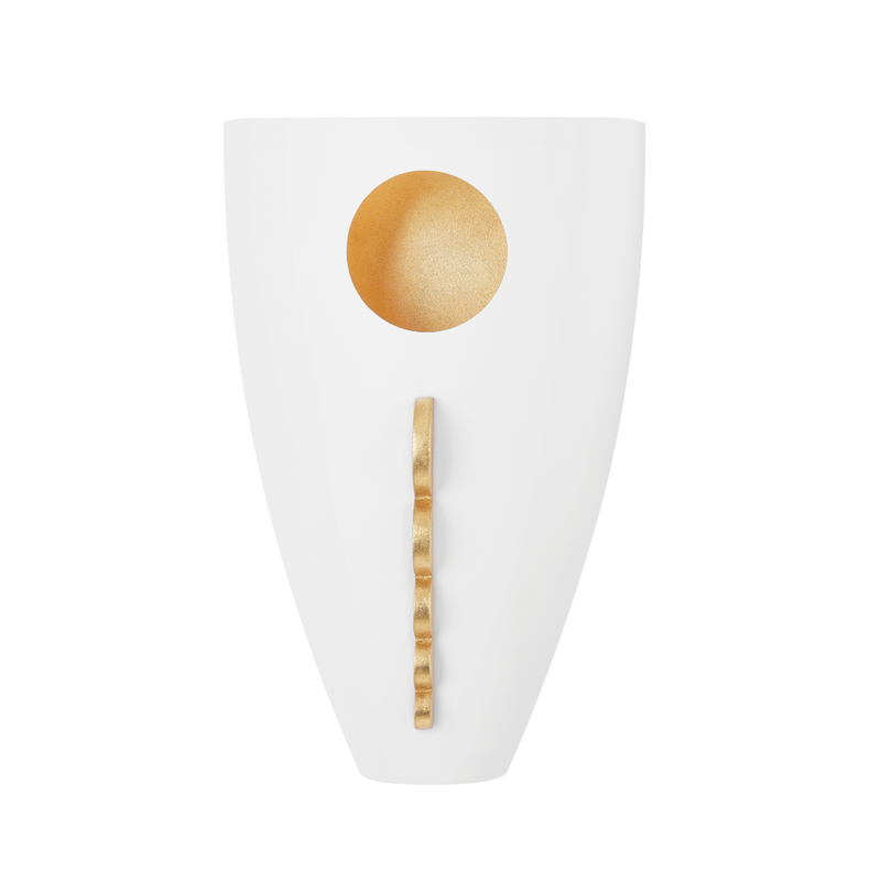 Mitzi by Hudson Valley Lighting Ari Wall Sconce Gold, Gold Leaf, White