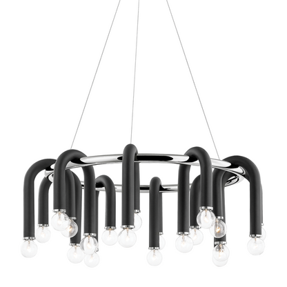 Mitzi by Hudson Valley Lighting Whit Chandelier Polished Nickel, Black