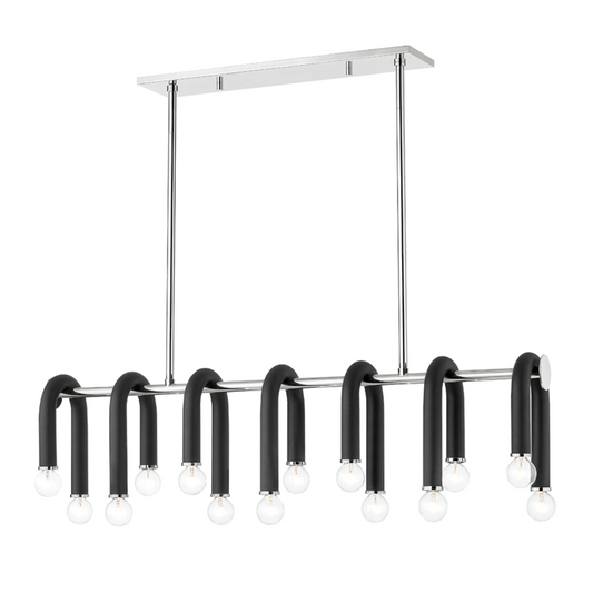 Mitzi by Hudson Valley Lighting Whit Island Light Polished Nickel, Black