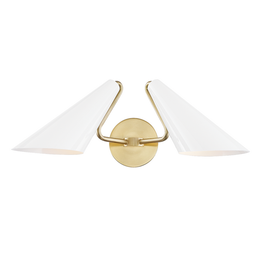 Mitzi by Hudson Valley Lighting Talia Wall Sconce Antique Brass, Aged Brass, Dove Gray