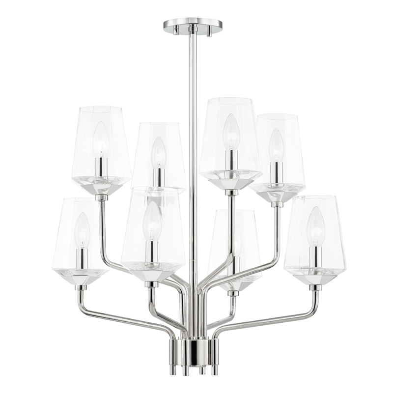 Mitzi by Hudson Valley Lighting Kayla Chandelier Nickel, Polished Nickel