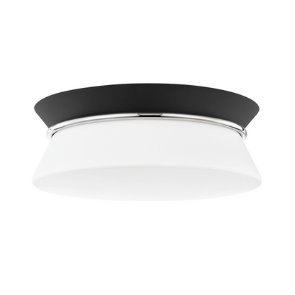 Mitzi by Hudson Valley Lighting Cath Flush Mount Polished Nickel, Black
