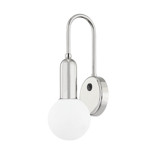 Mitzi by Hudson Valley Lighting Gabby Wall Sconce Nickel, Polished Nickel