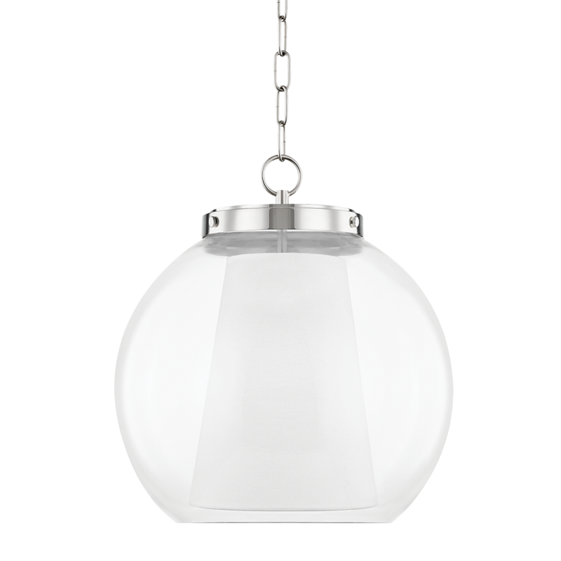 Mitzi by Hudson Valley Lighting Sasha Large Pendant Nickel, Polished Nickel