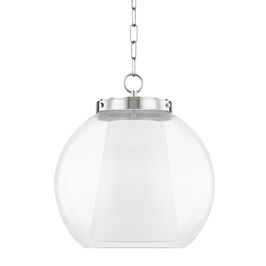 Mitzi by Hudson Valley Lighting Sasha Large Pendant Nickel, Polished Nickel
