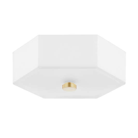 Mitzi by Hudson Valley Lighting Lizzie Flush Mount Antique Brass, Aged Brass, Polished Nickel