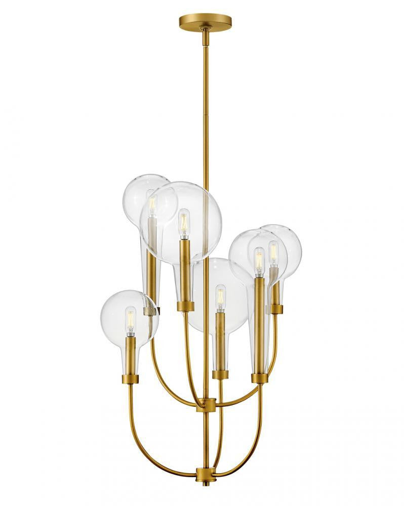 Hinkley Alchemy Medium Multi Tier Chandelier Lacquered Brass 6 Light