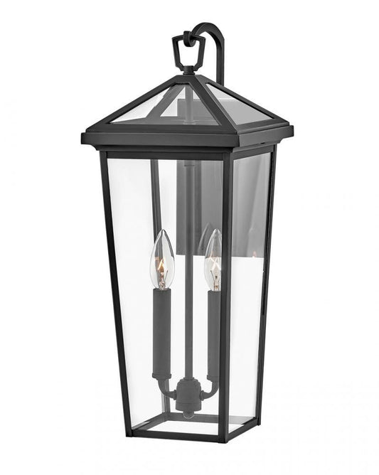 Hinkley Alford Place Medium Wall Mount Lantern Aluminum, Black, Museum Black