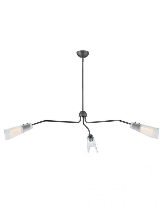 Hinkley Altman Extra Large Low Profile Chandelier Gunmetal