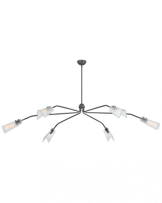 Hinkley Altman Extra Large Low Profile Chandelier Gunmetal