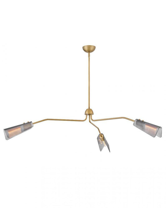 Hinkley Altman Extra Large Low Profile Chandelier Lacquered Brass