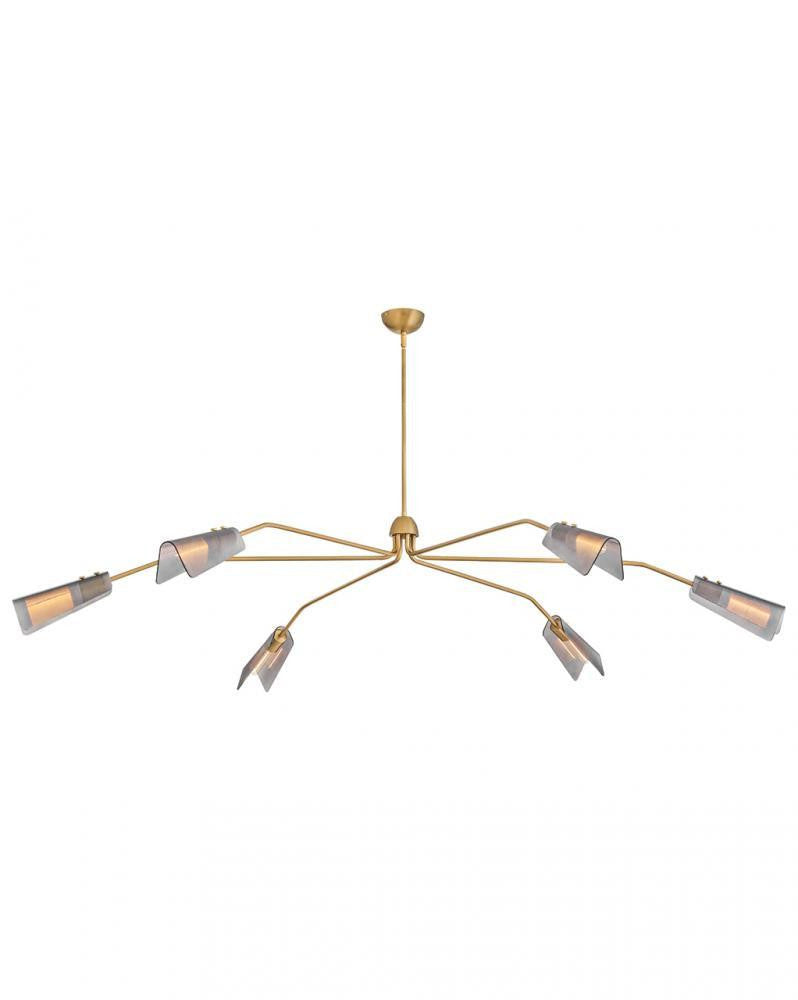 Hinkley Altman Extra Large Low Profile Chandelier Lacquered Brass