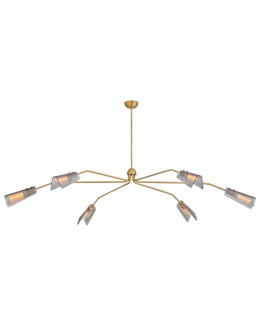 Hinkley Altman Extra Large Low Profile Chandelier Lacquered Brass