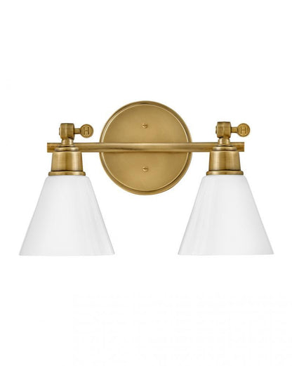 Hinkley Arti Bath Vanity Light Brass, Steel, Heritage Brass