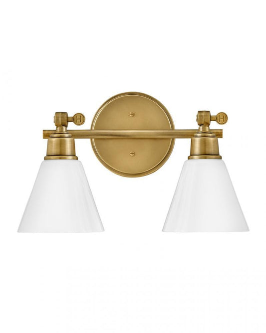 Hinkley Arti Bath Vanity Light Brass, Steel, Heritage Brass