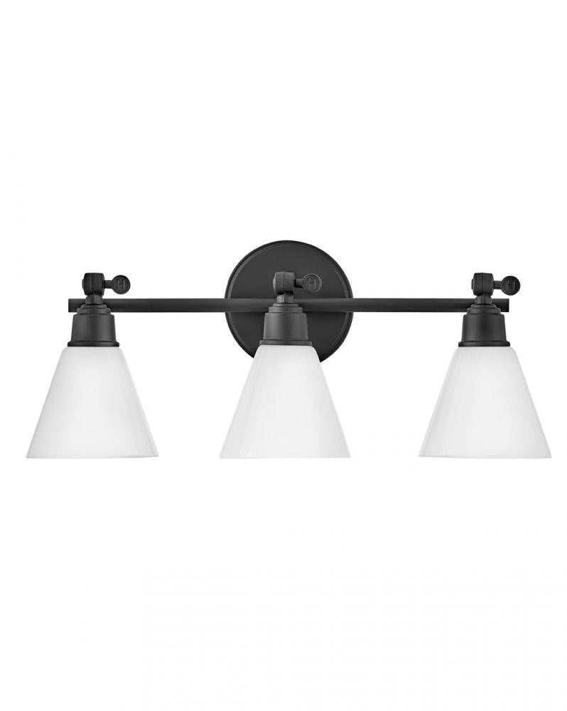 Hinkley Arti Bath Vanity Light Black, Steel