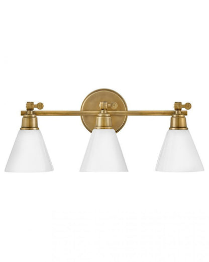 Hinkley Arti Bath Vanity Light Brass, Steel, Heritage Brass