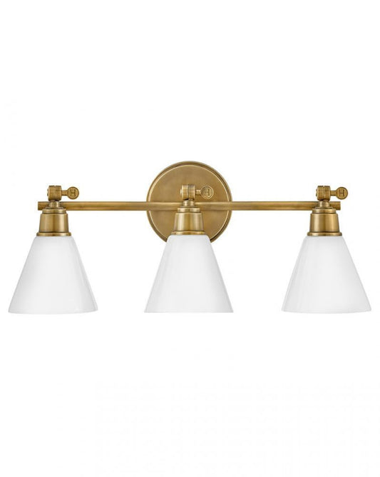 Hinkley Arti Bath Vanity Light Brass, Steel, Heritage Brass