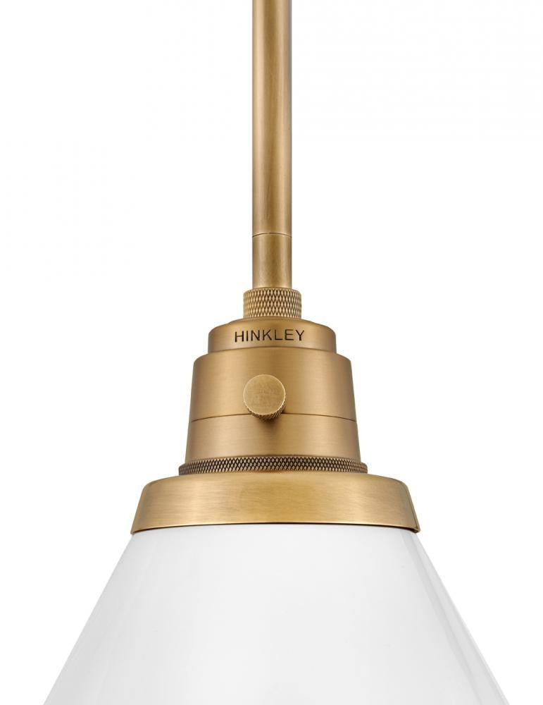 Hinkley Arti Medium Pendant Heritage Brass Cased Opal Glass