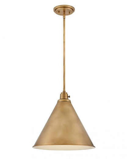 Hinkley Arti Medium Pendant Heritage Brass Metal Shade