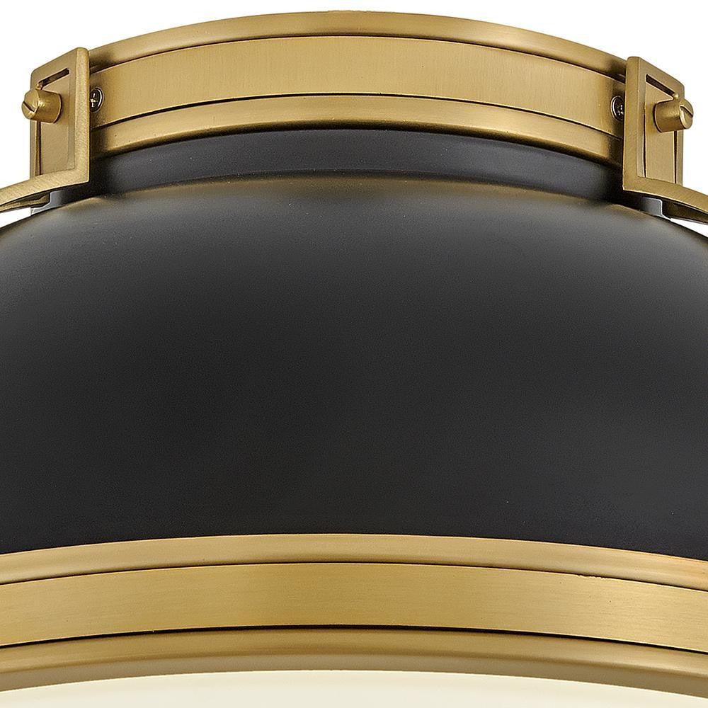 Hinkley Barton Medium Flush Mount Matte White, Lacquered Brass