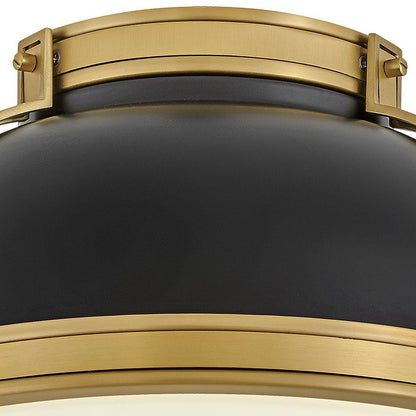 Hinkley Barton Medium Flush Mount Matte White, Lacquered Brass
