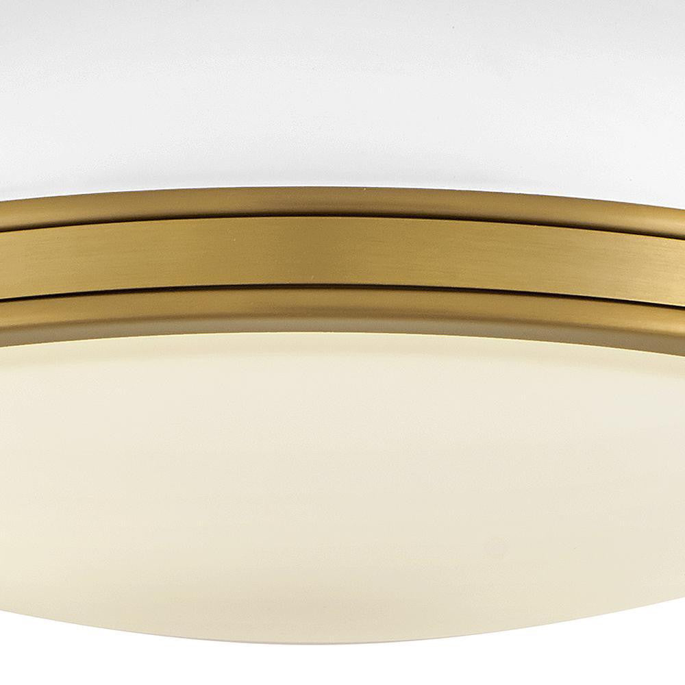Hinkley Barton Medium Flush Mount Matte White, Lacquered Brass 14.25"W x 8.5"H x 14.25"L