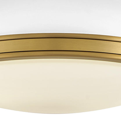 Hinkley Barton Medium Flush Mount Matte White, Lacquered Brass 14.25"W x 8.5"H x 14.25"L