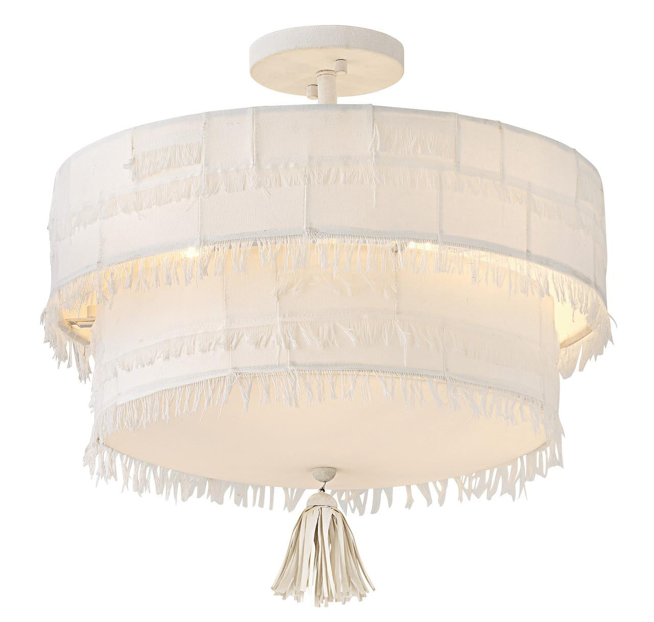 Hinkley Baya Medium Semi-Flush Mount Textured Plaster
