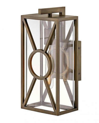 Hinkley Brixton Outdoor Wall Lantern Burnished Bronze, Bronze